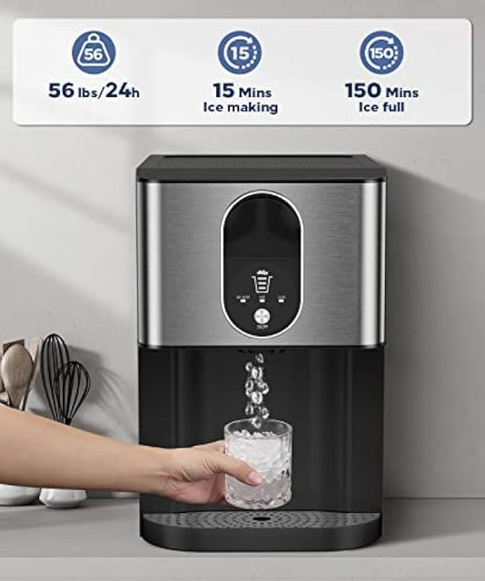 Self Dispensing Countertop Nugget Ice Maker, Nugget Ice Maker Countertop,  55lbs/24H,Pebble Ice Maker with Self-Cleaning - AliExpress